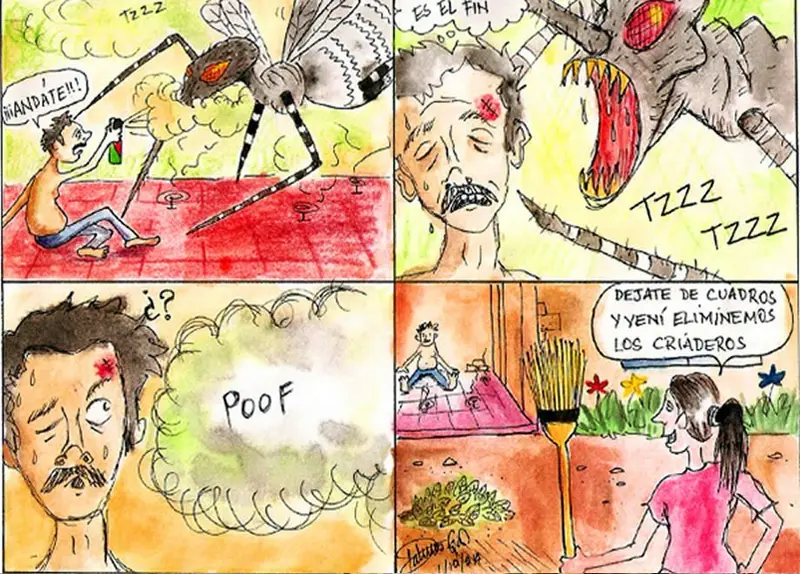 Batallando a los mosquitos - Caricatura - 06/10/14