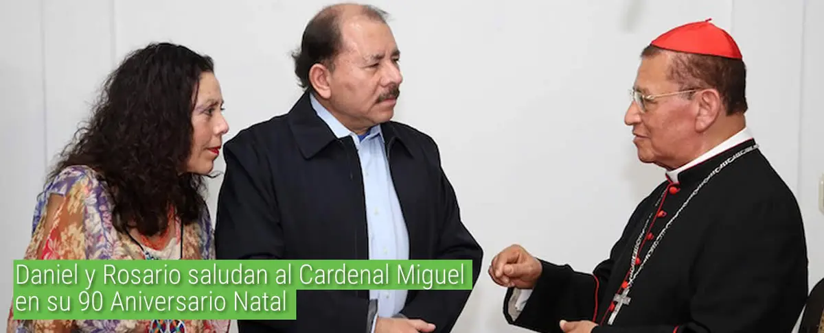 Daniel y Rosario saludan al Cardenal Miguel en su 90 Aniversario Natal