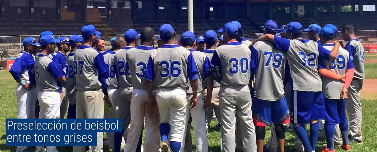 Preselección de beisbol entre tonos grises