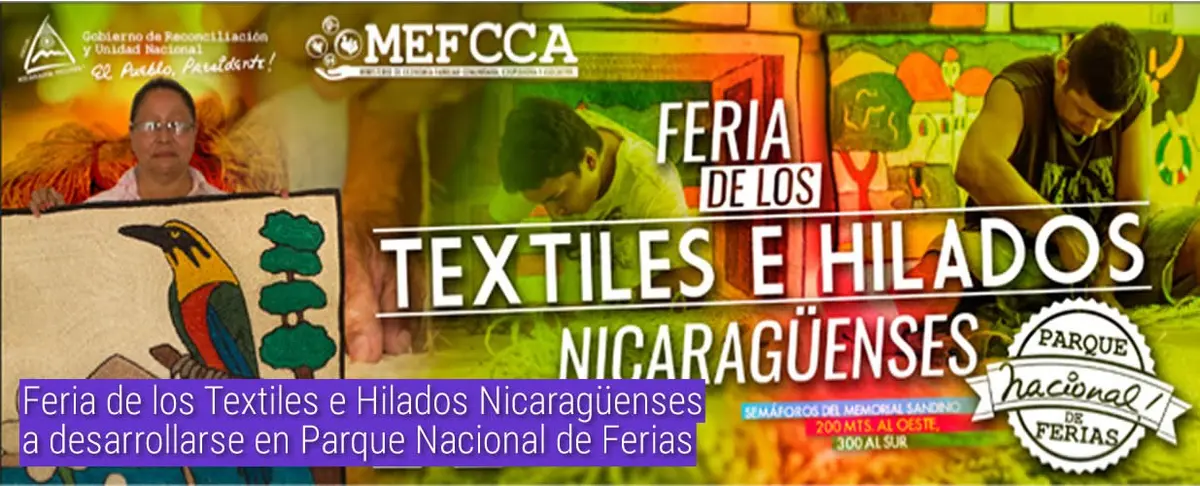 Feria de los Textiles e Hilados Nicaragüenses a desarrollarse en Parque Nacional de Ferias
