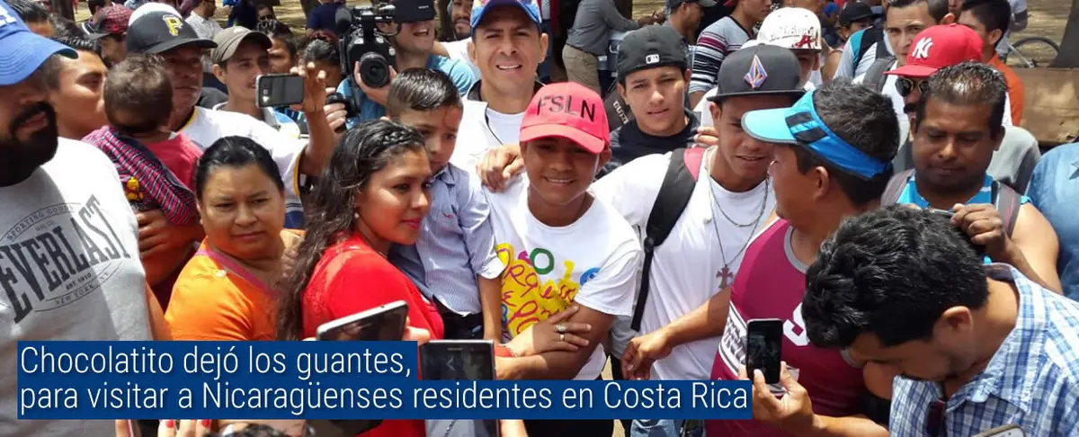Chocolatito dejó los guantes, para visitar a Nicaragüenses residentes en Costa Rica