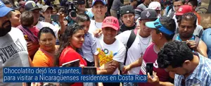 Chocolatito dejó los guantes, para visitar a Nicaragüenses residentes en Costa Rica