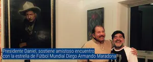 Presidente Daniel, sostiene amistoso encuentro con la estrella de fútbol Mundial Diego Armando Maradona