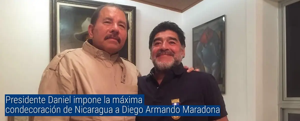 Presidente Daniel impone la máxima condecoración de Nicaragua a Diego Armando Maradona