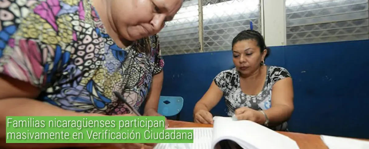 Familias nicaragüenses participan masivamente en Verificación Ciudadana