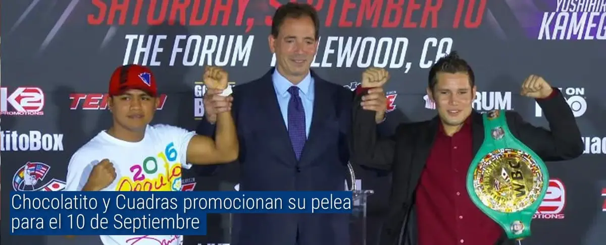 Chocolatito y Cuadras promocionan su combate para el 10 Septiembre