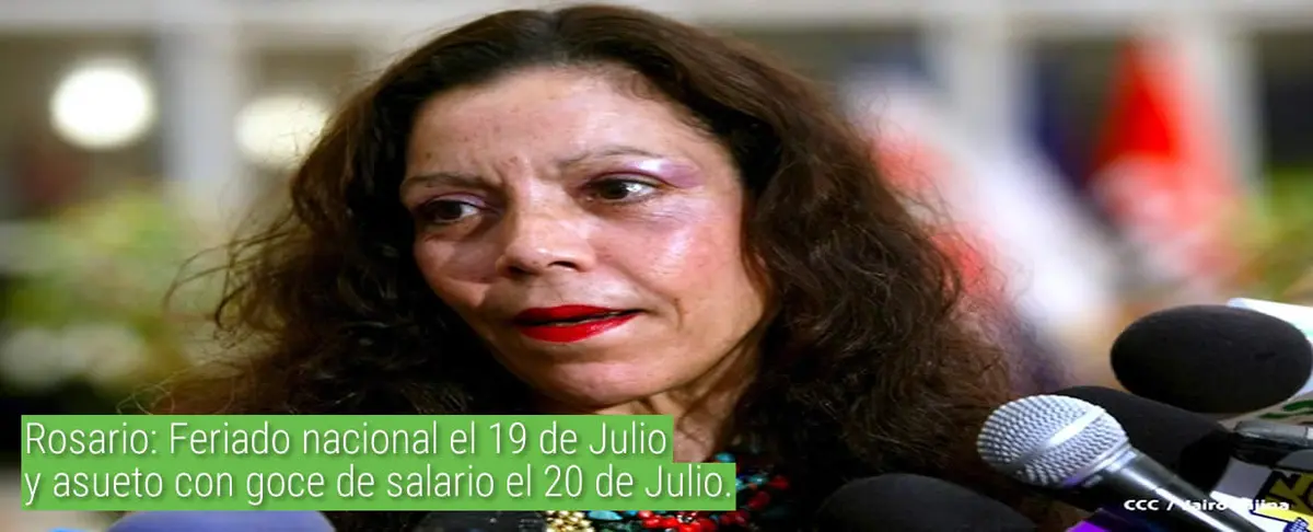 Rosario: Feriado Nacional el día 19 de Julio y asueto con goce de salario el 20 de julio.