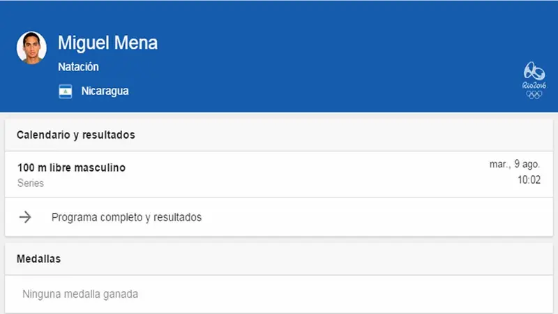 Este martes le toca su turno al nadador Miguel Mena en Río 2016