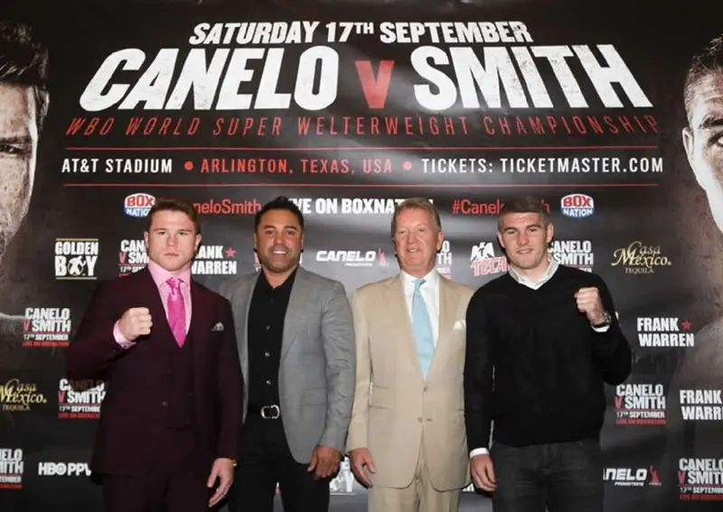 Canelo Álvarez enfrenta al invicto Liam Smith este sábado en el estadio de los Dallas Cowboys