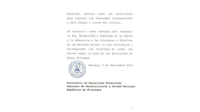 Declaración de Nicaragua ante los últimos ensayos nucleares en la Península Coreana