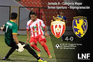 Real Estelí golea al Managua FC en partido de reprogramación y se mantiene invicto