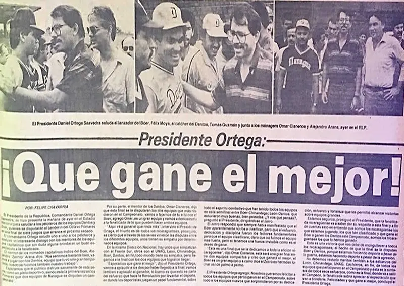 Foto histórica del Comandante Daniel con los Dantos y el Bóer de 1987