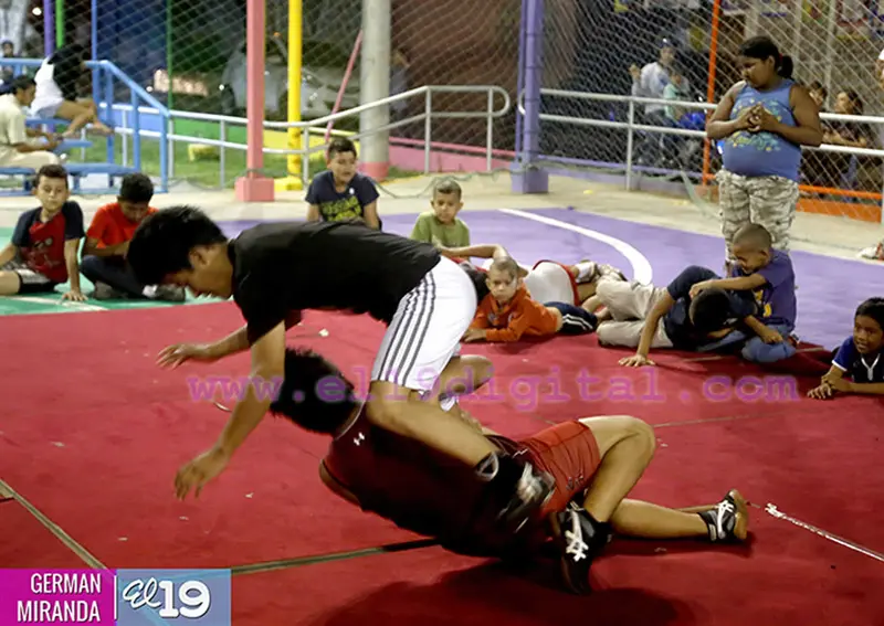 MDAA impulsa la lucha olimpica en el barrio Primero de Mayo, Distrito IV de Managua