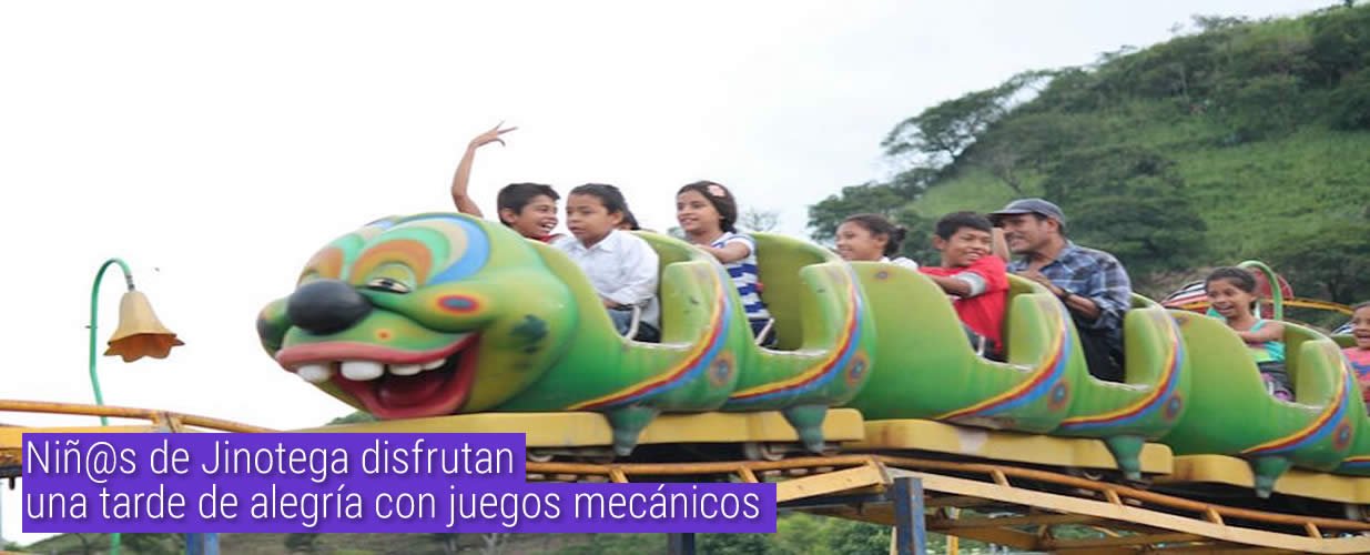 Niñ@s de Jinotega disfrutan una tarde de alegría con juegos mecánicos