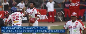 Los Indios todavía tienen flechas y le pegan 7-6 a los Dantos en el 5to juego