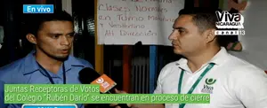Juntas Receptoras de Votos del Colegio “Rubén Darío” se encuentran en proceso de cierre