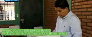 Reverendo Omar Duarte ejerce su derecho al voto y llama a la población a participar de Fiesta Cívica
