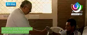 Monseñor Eddy Montenegro ejerce su derecho al voto