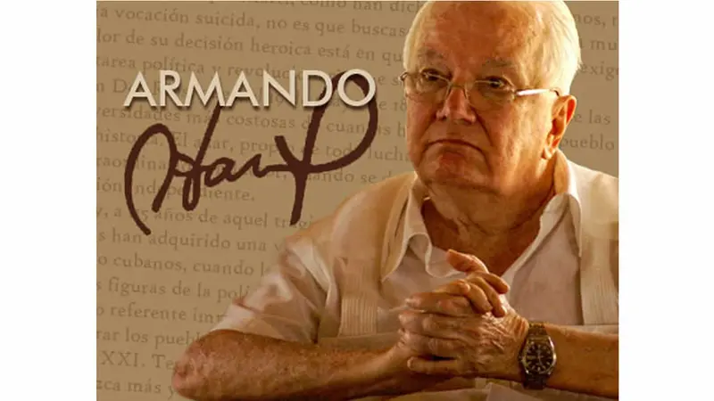 Compañero Armando Hart saluda al Comandante Daniel por triunfo sandinista