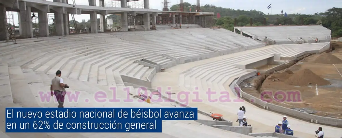 El nuevo estadio nacional de béisbol avanza en un 62% de construcción general