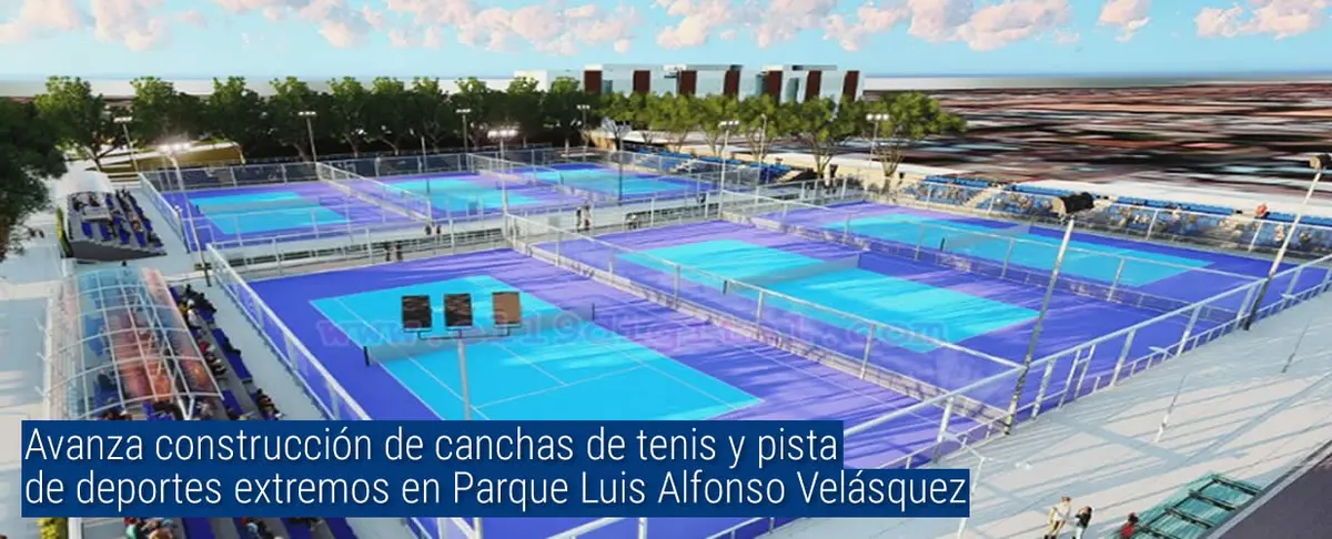 Avanza construcción de canchas de tenis y pista de deportes extremos en Parque Luis Alfonso Velásquez