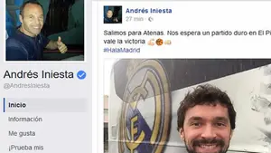 Andrés Iniesta expresó "Hala Madrid" en Facebook