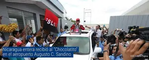 Nicaragua entera recibió al "Chocolatito" en el aeropuerto Augusto C. Sandino
