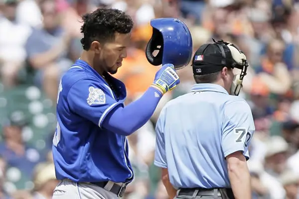 Cheslor Cuthbert bajó este domingo su promedio de bateo a .125 en las Grandes Ligas
