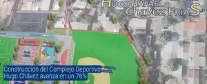 Construcción del Complejo Deportivo Hugo Chávez avanza en un 76%