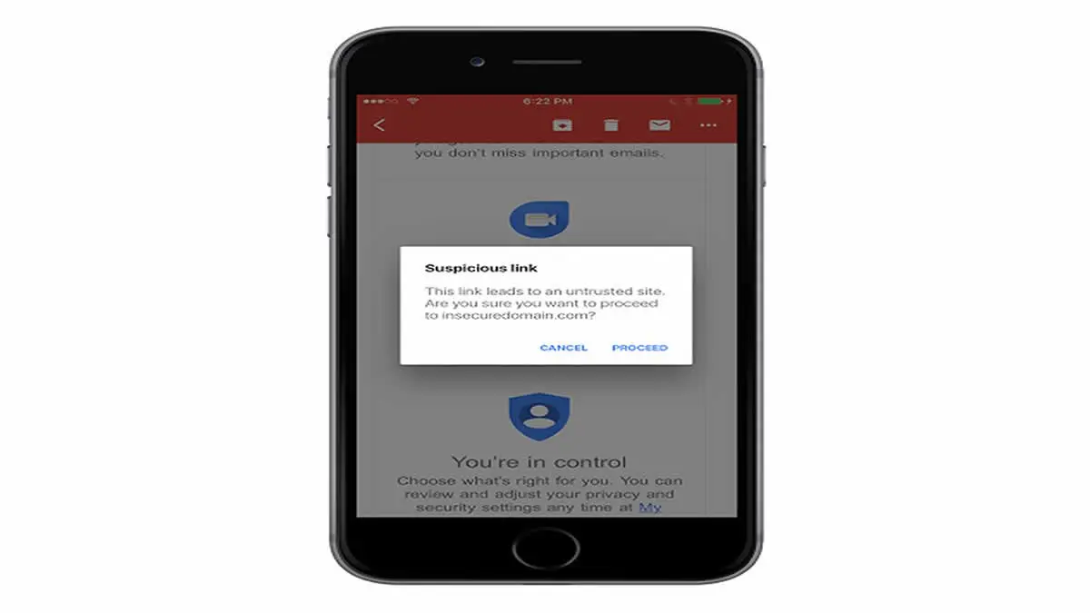 Gmail para iOS te avisa sobre correos sospechosos