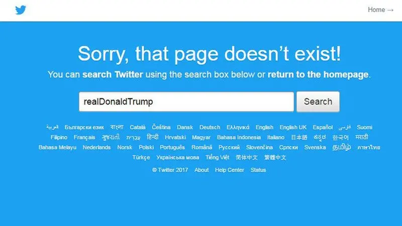La cuenta de Twitter de Trump ha sido eliminada por error
