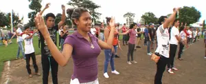 Estudiantes de secundaria practican Radio Taiso en honor a los Juegos Centroamericanos