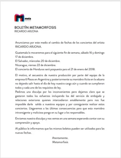 Esperado concierto de Ricardo Argona en Nicaragua se pospondrá para el 22 de diciembre