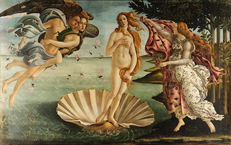 Emily Ratajkowski recrea famosa pintura de Botticelli "El nacimiento de Venus"