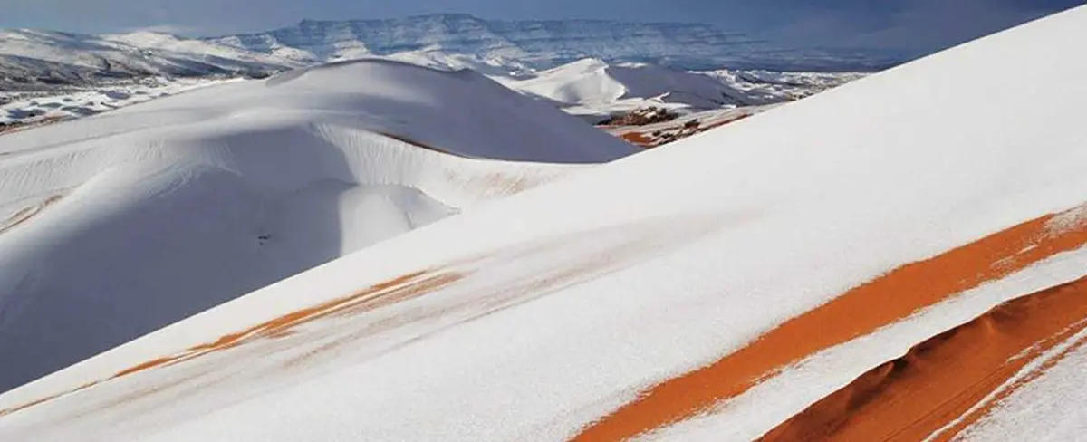 El desierto del Sáhara es cubierto de nieve
