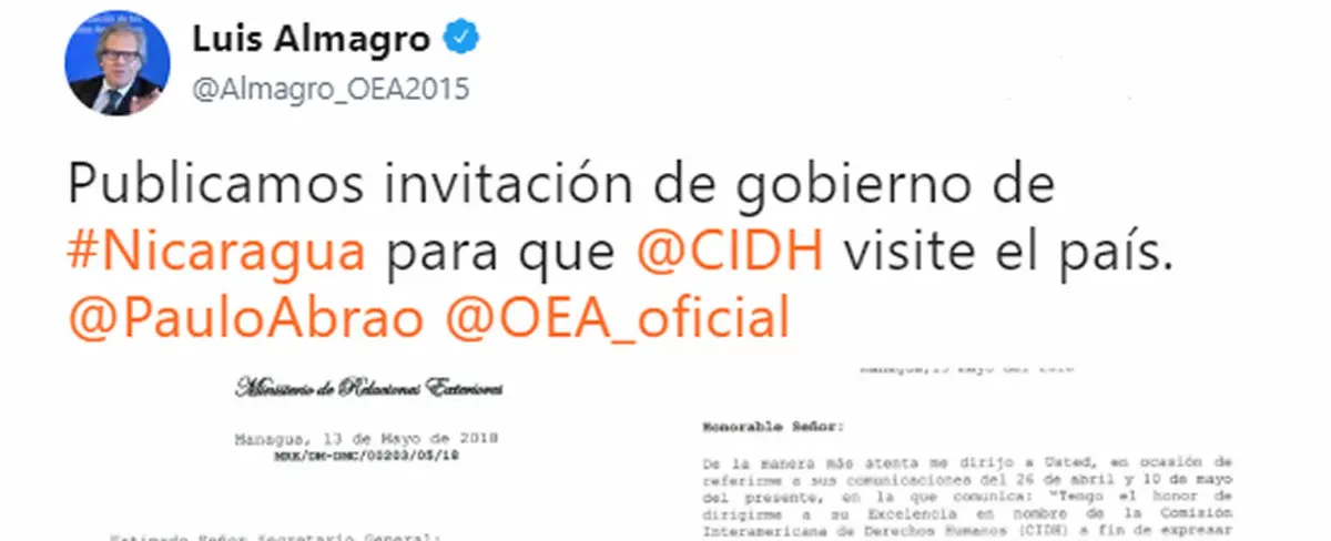 Gobierno de Nicaragua invitó a la Comisión Interamericana de Derechos Humanos a visitar el país