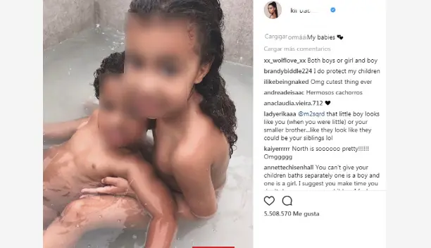 Kim Kardashian es criticada por sus fans tras exponer sin ropa a sus hijos 