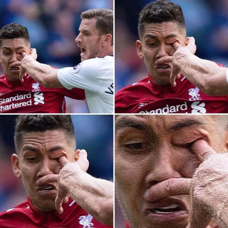 Firmino y el impactante momento en que le metieron el dedo en el ojo
