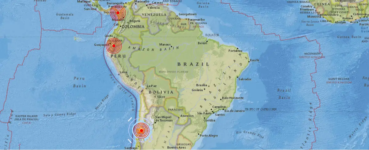 Fuertes terremotos se registran en Panamá, Ecuador y Chile