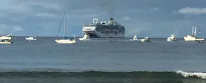 Atraca crucero 'Island Princess' en puerto de San Juan del Sur