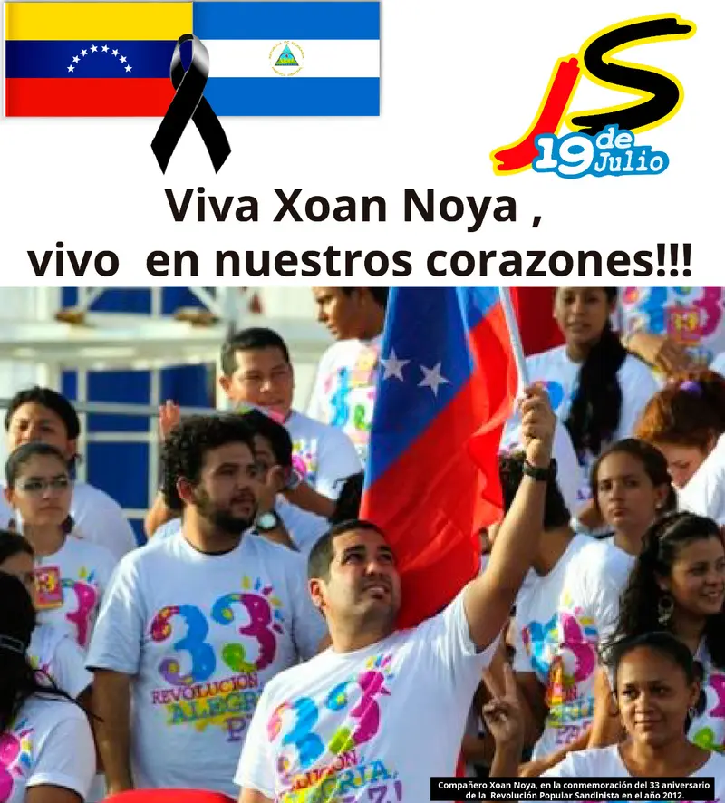 Consejo de Juventud Sandinista expresa solidaridad por Tránsito a otro Plano de Vida del Compañero Xoan Noya