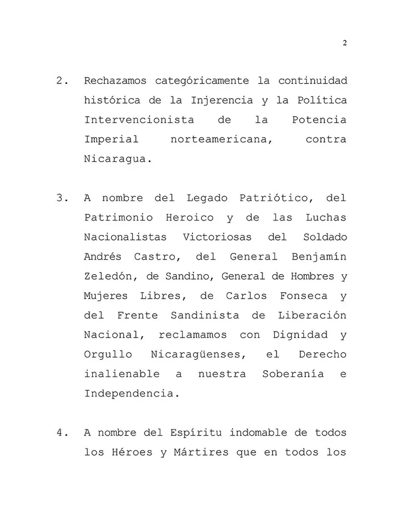 Gobierno de Nicaragua rechaza contundentemente Orden Ejecutiva emitida por el Gobierno de Estados Unidos