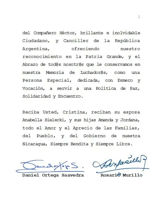 Daniel y Rosario lamentan el sensible fallecimiento del&nbsp;Compañero Argentino, Héctor Timerman