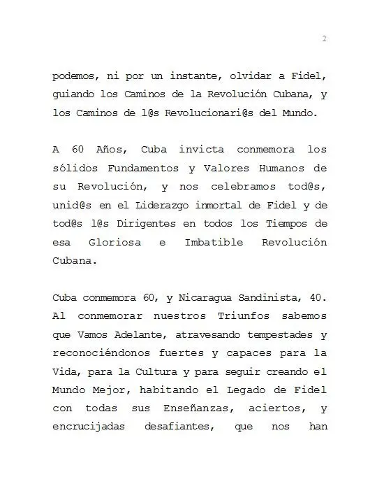 Daniel y Rosario saludan el 60 aniversario de la gloriosa Revolución Cubana