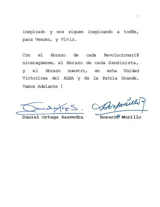 Daniel y Rosario saludan el 60 aniversario de la gloriosa Revolución Cubana