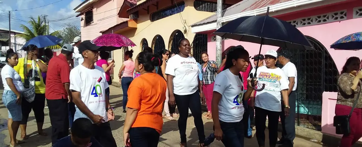 Bluefieleños del Barrio Fátima reciben a candidatos de la Alianza Unida Nicaragua Triunfa