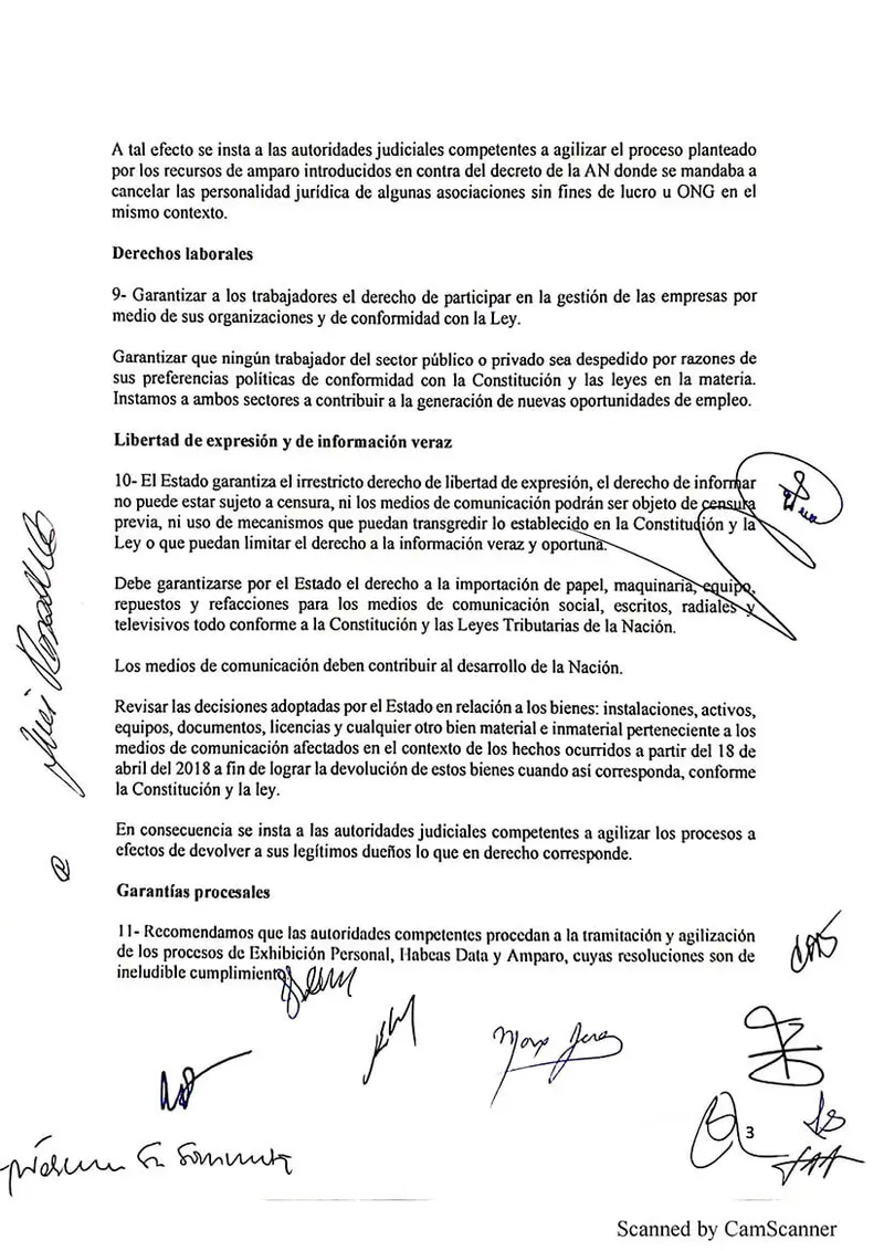 Acuerdos para fortalecer los Derechos y Garantías Ciudadanas en Nicaragua