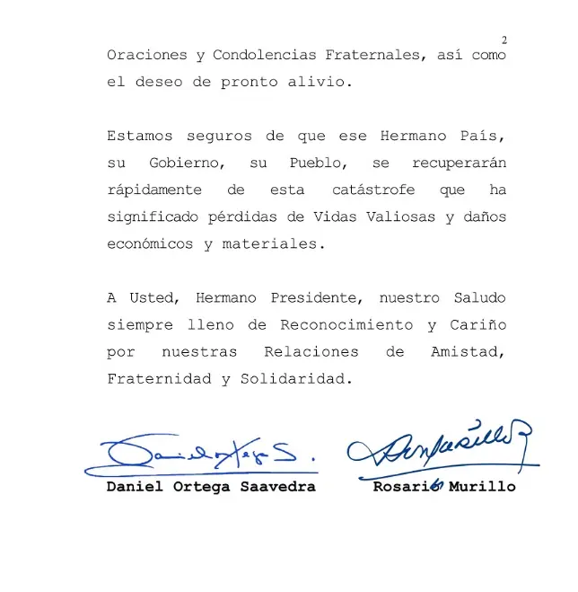 Gobierno de Nicaragua expresa condolencias al Presidente de la República de Corea por devastador incendio