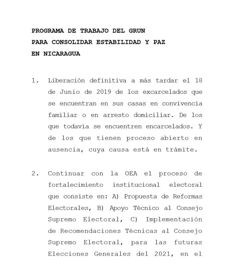 Gobierno informa de liberación de todos los presos involucradas en el fallido Golpe de Estado