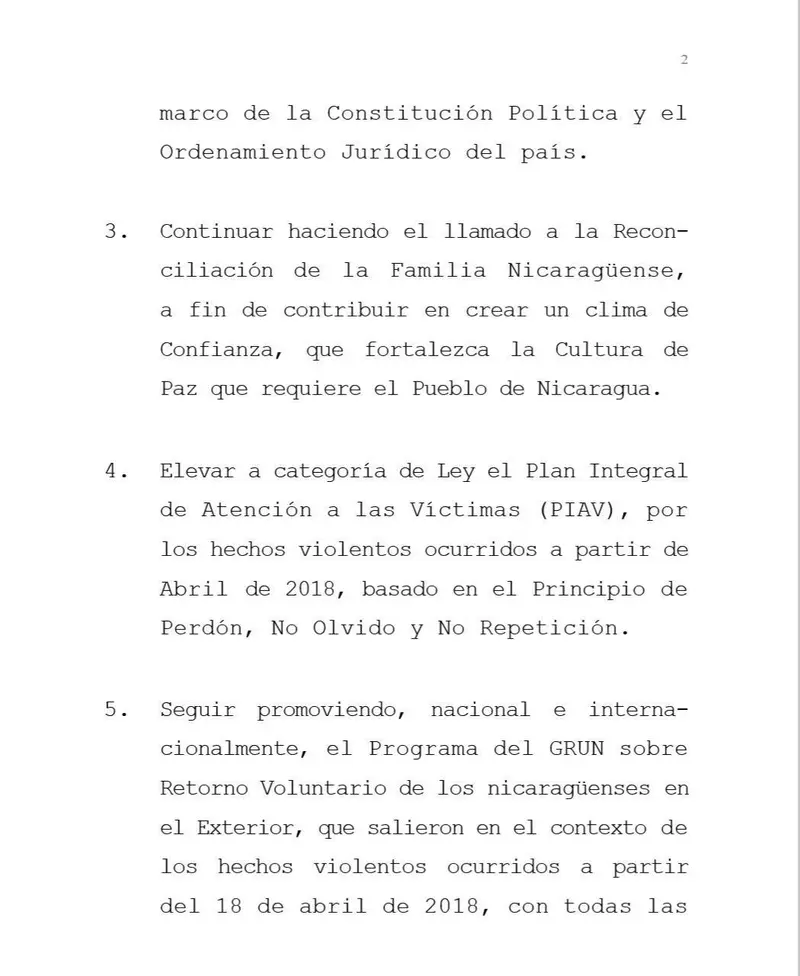 Gobierno informa de liberación de todos los presos involucradas en el fallido Golpe de Estado